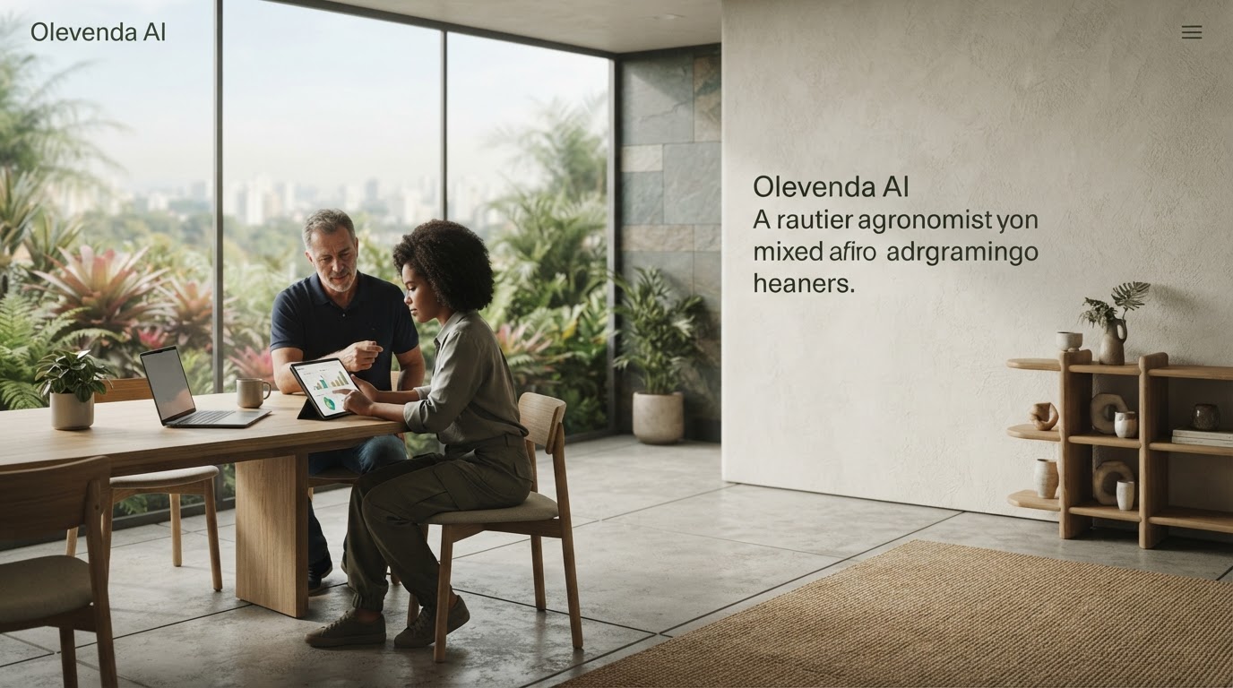 Olevenda AI — painel de análise de dados financeiros em ambiente minimalista